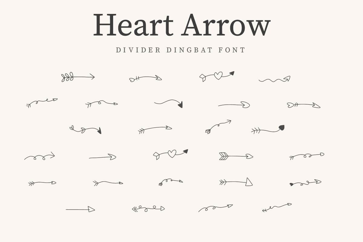 Heart Arrow Font