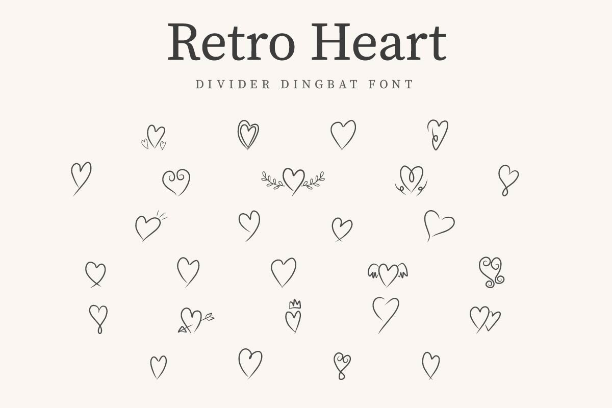 Retro Heart Font