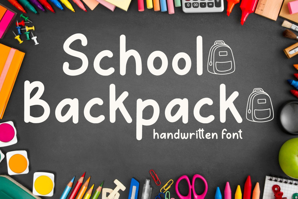 School Backpack Font