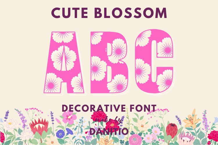 Cute Blossom Font