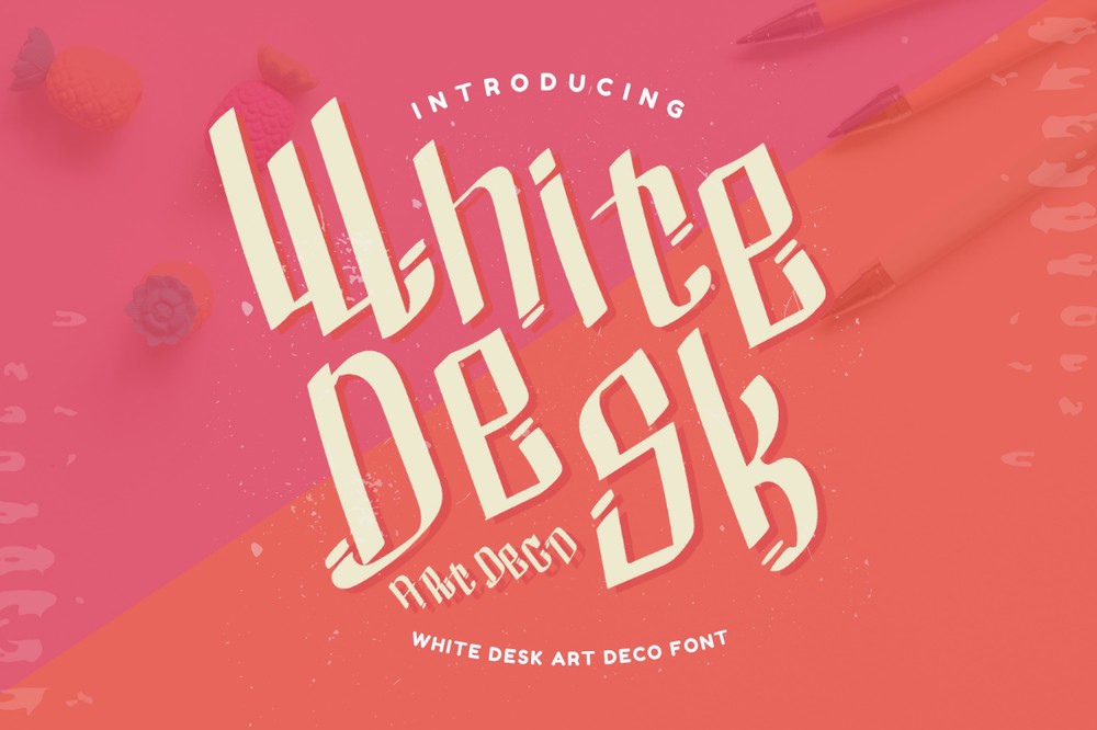 White Desk Art Deco Font