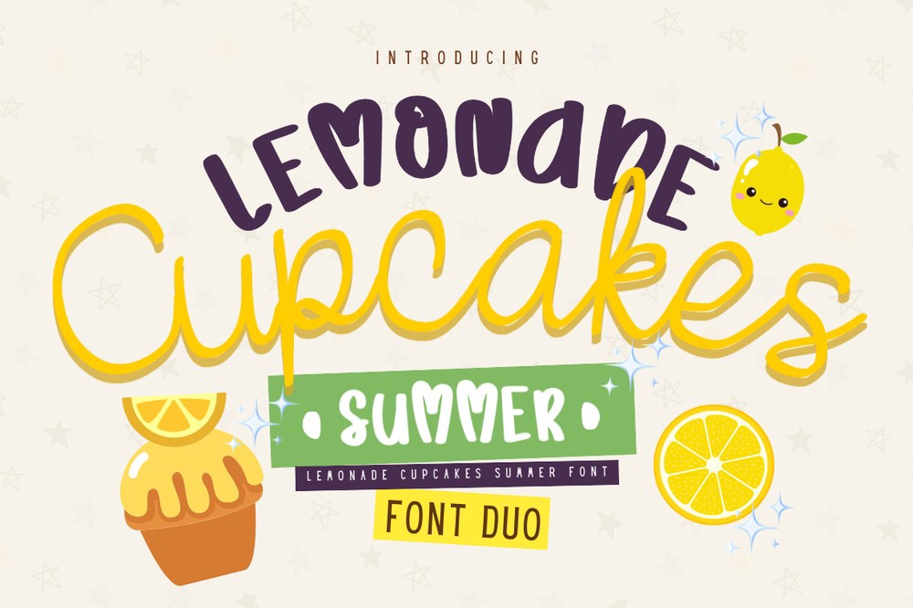 Lemonade Cupcakes Summer Font