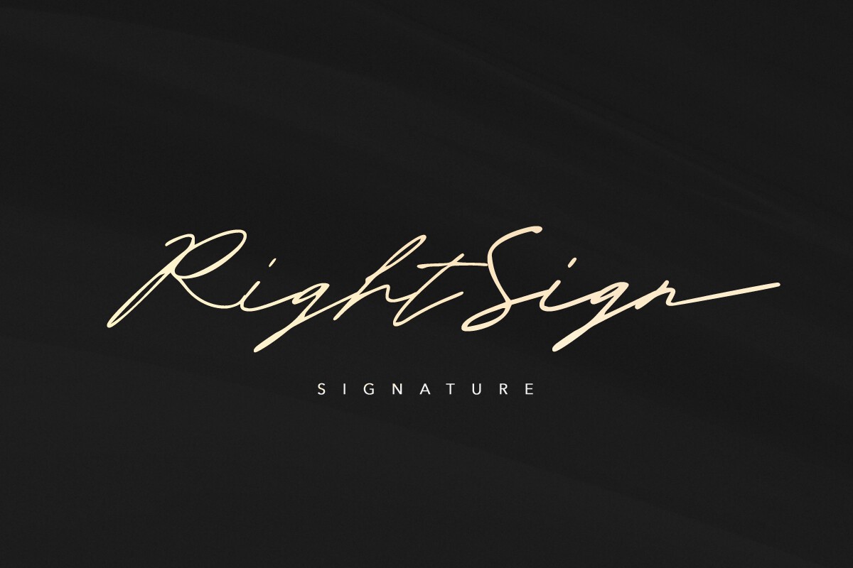 Right Sign Font