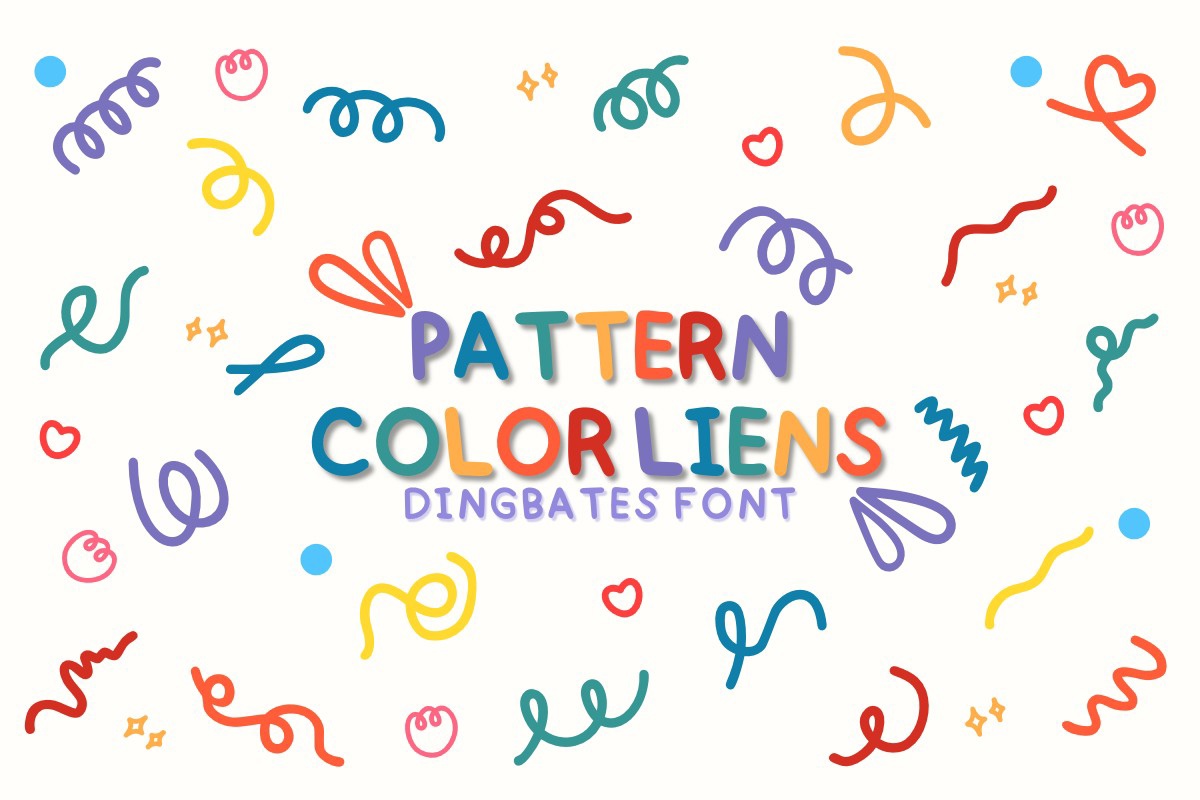 Pattern Color Lines Font