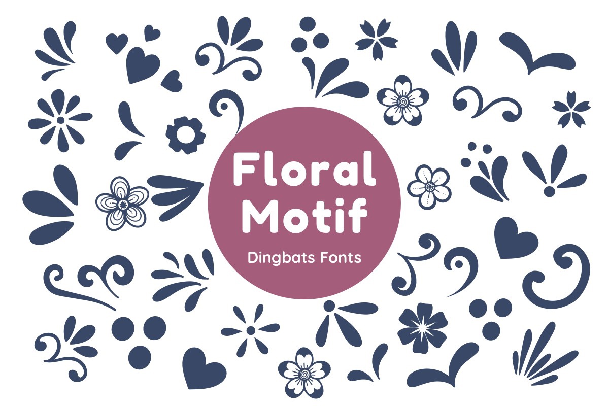 Floral Motif Font